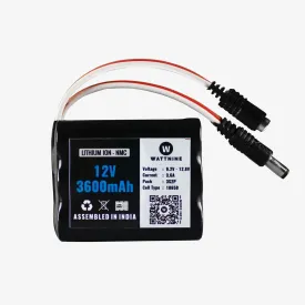 12V 3600mAh Battery Pack with 1 year warranty - BMS Included