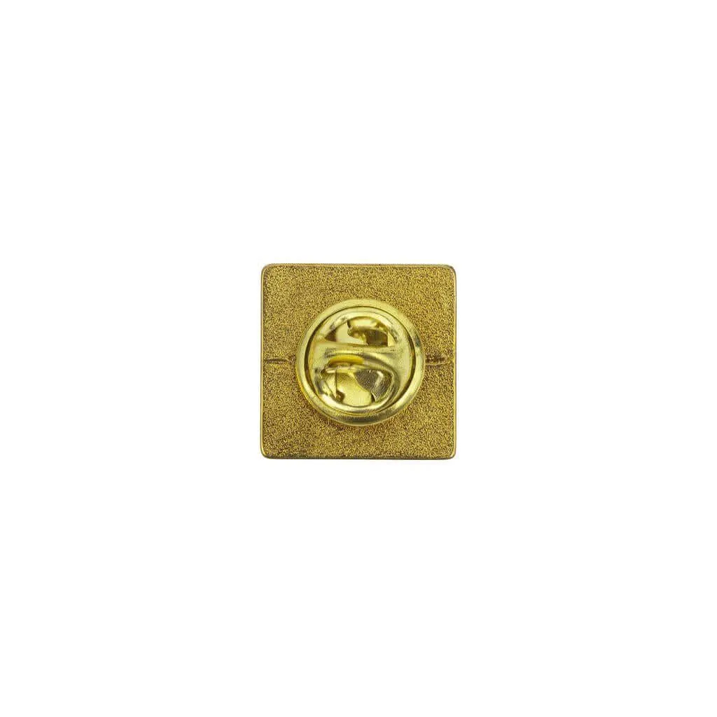 15mm Square Butterfly Pin Back Metal Blank Badge - Pack of 50