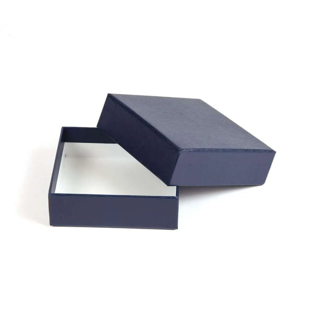 76 x 76 x 27mm Quality Gift Box - Textured Blue - Pack of 6