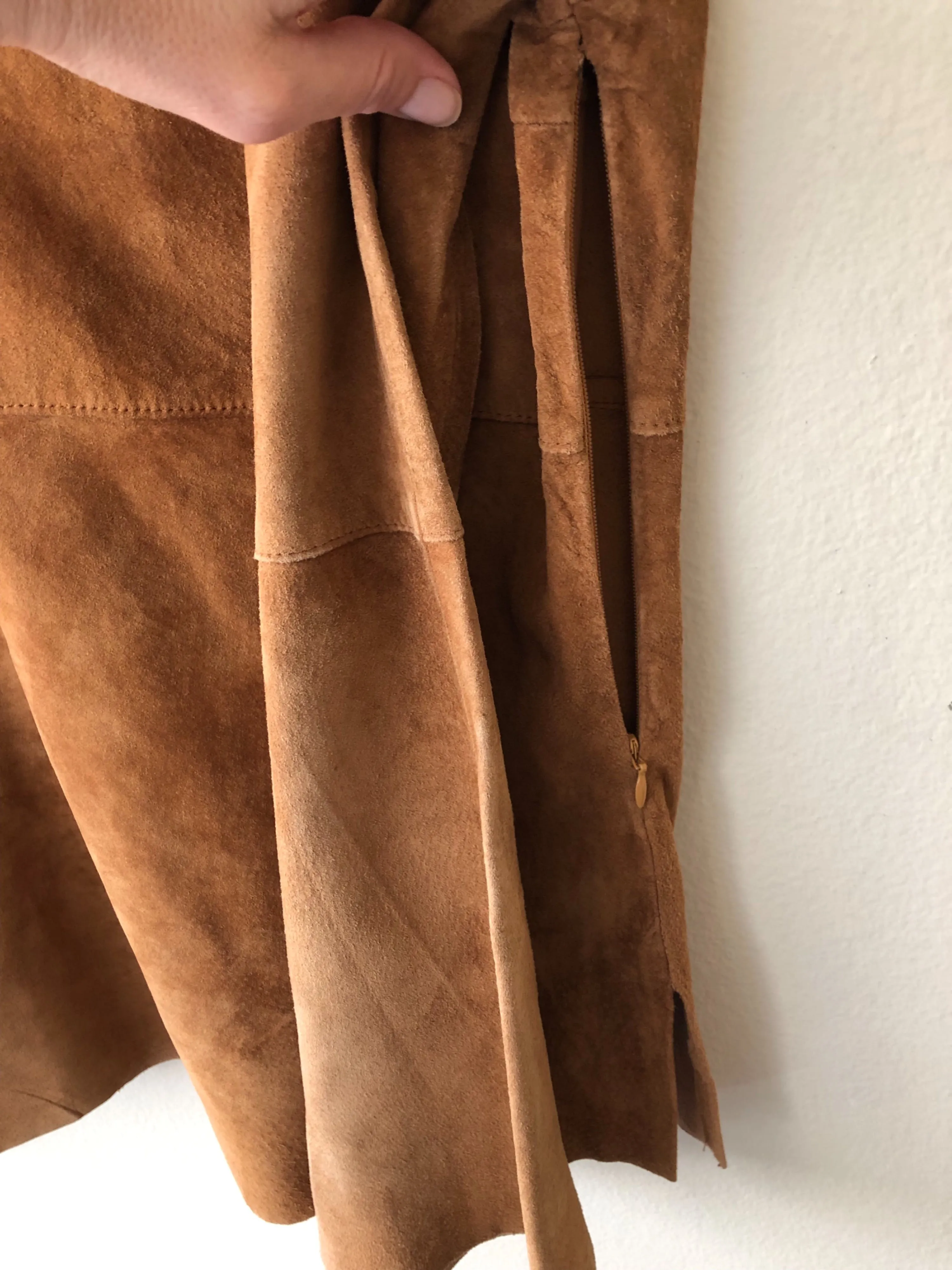 '90’s Embroidered Suede Top by Sage