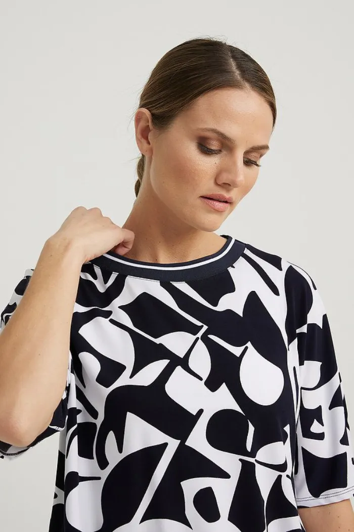 Abstract Drawstring Top