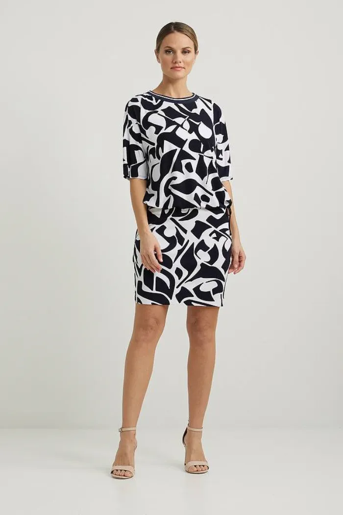 Abstract Drawstring Top