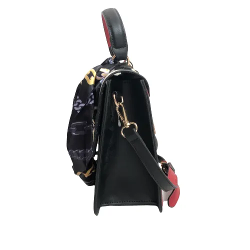 ALDO Black & Red Chain 'ANNIEBROOK' Satchel | Brand New |