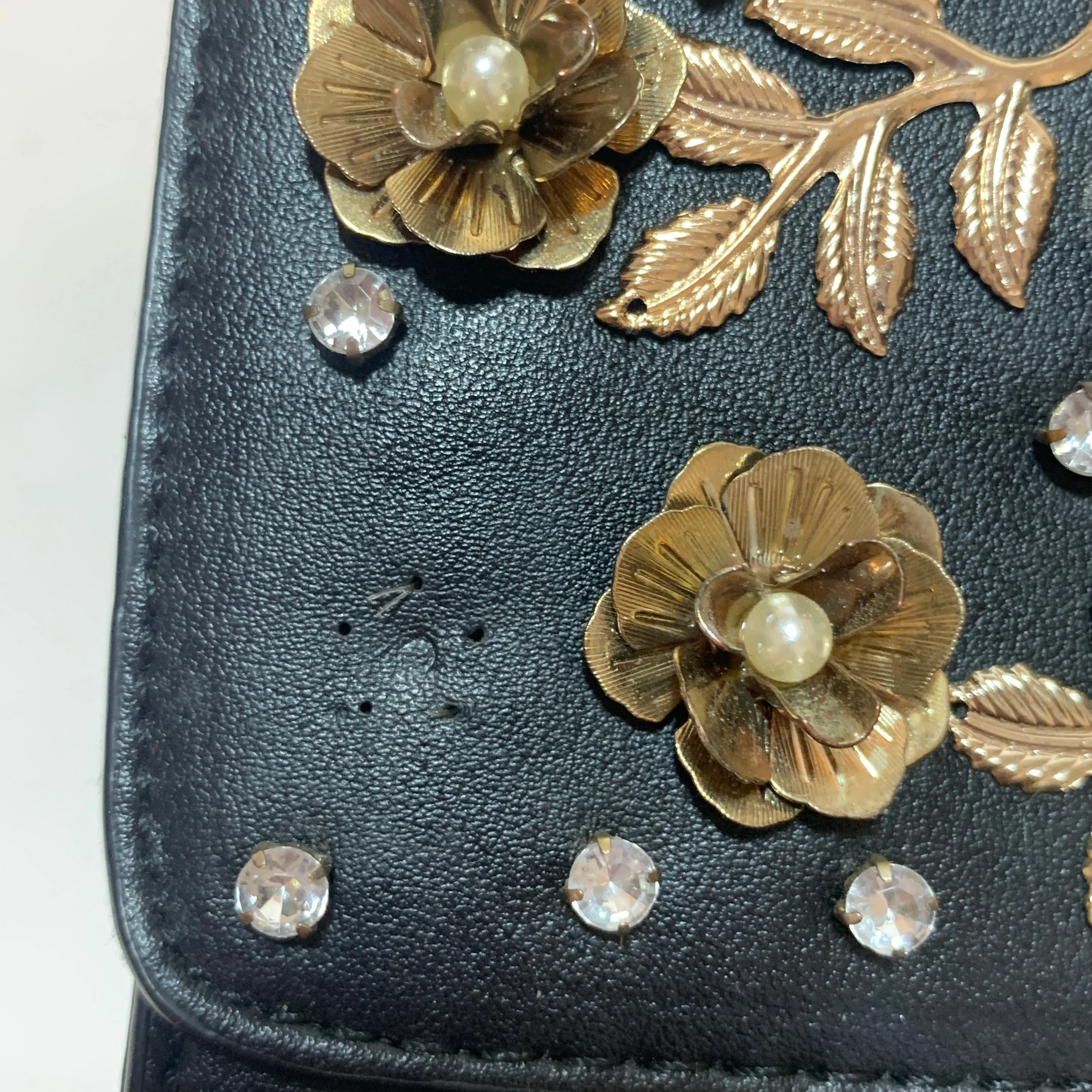 ALDO Black Rhinestones Satchel | Pre Loved |