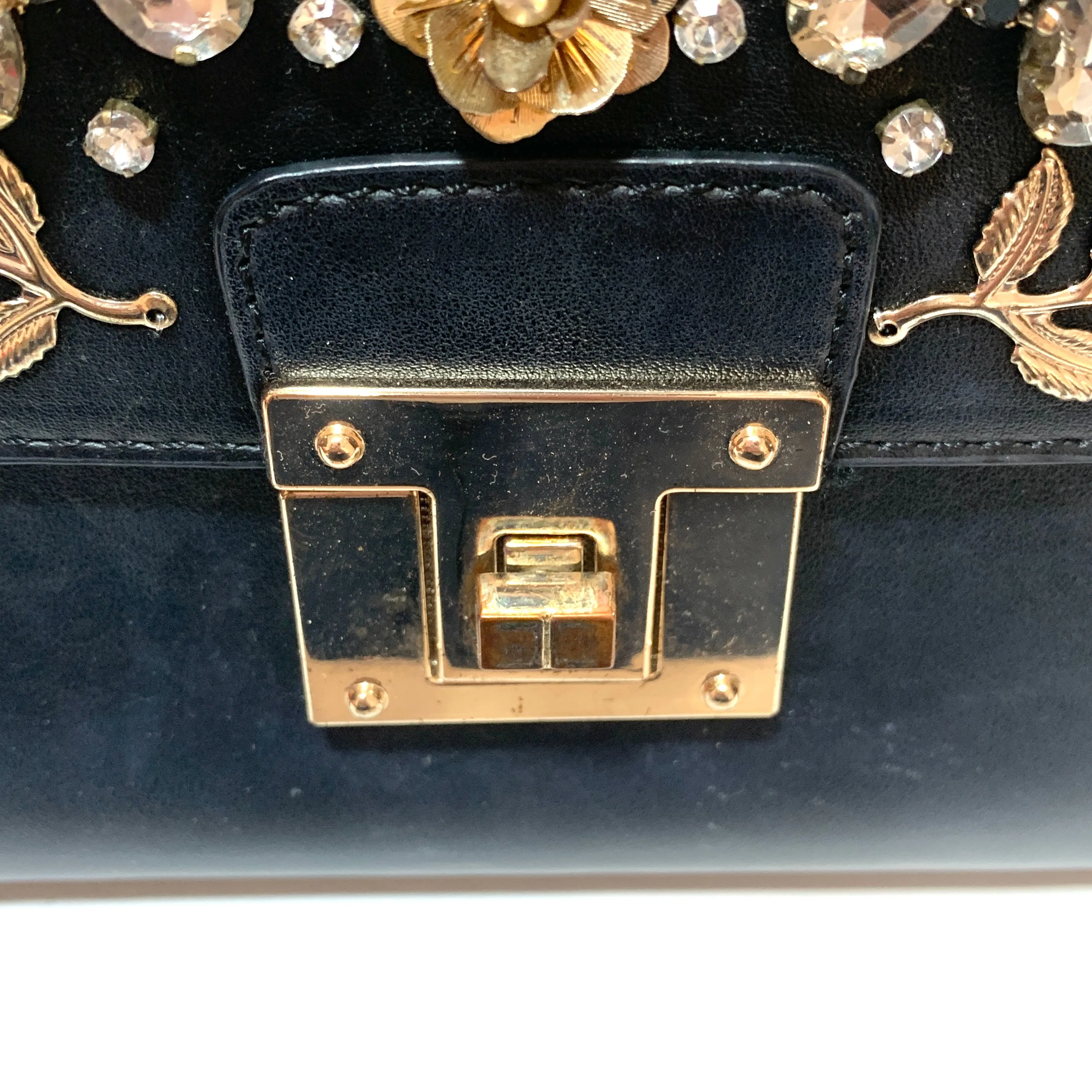 ALDO Black Rhinestones Satchel | Pre Loved |