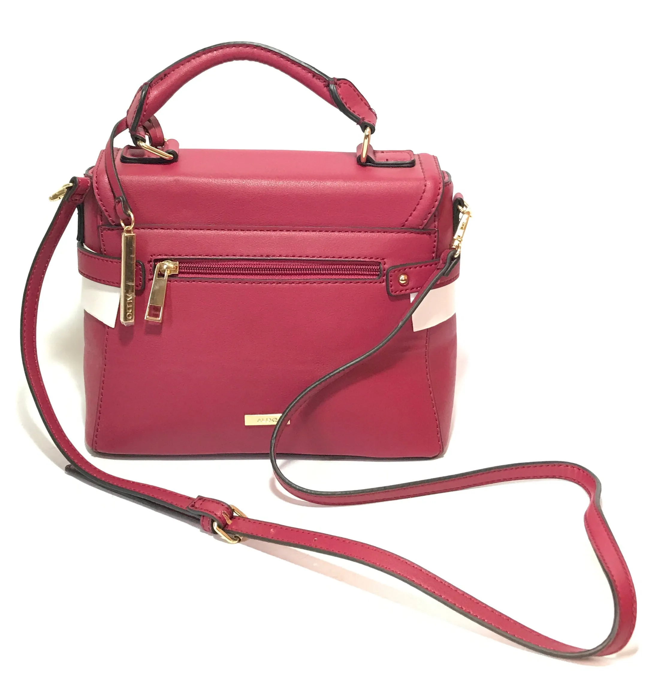 ALDO Maroon Textured Satchel | Brand New |