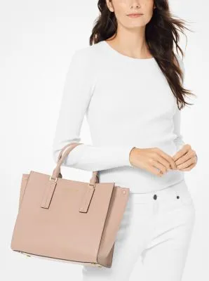 Alessa Large Pebbled Leather Satchel