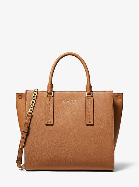 Alessa Large Pebbled Leather Satchel