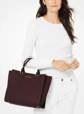 Alessa Large Pebbled Leather Satchel