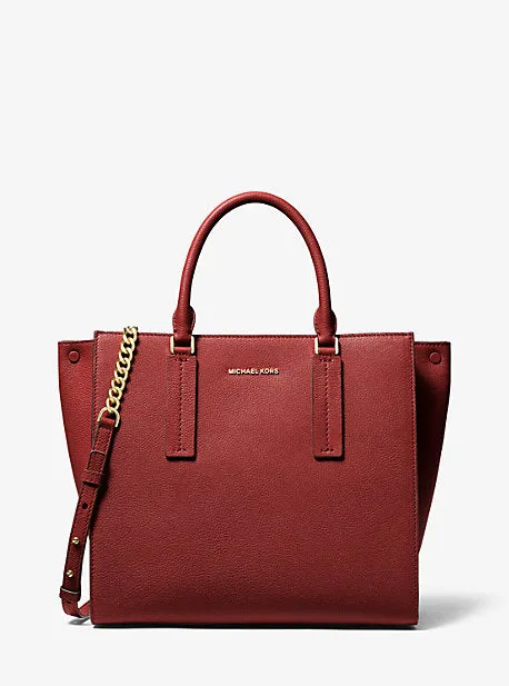 Alessa Large Pebbled Leather Satchel