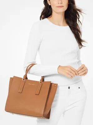 Alessa Large Pebbled Leather Satchel