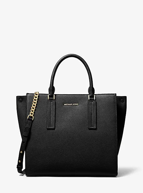 Alessa Large Pebbled Leather Satchel