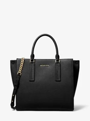 Alessa Large Pebbled Leather Satchel