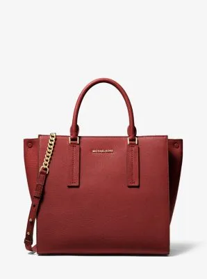 Alessa Large Pebbled Leather Satchel