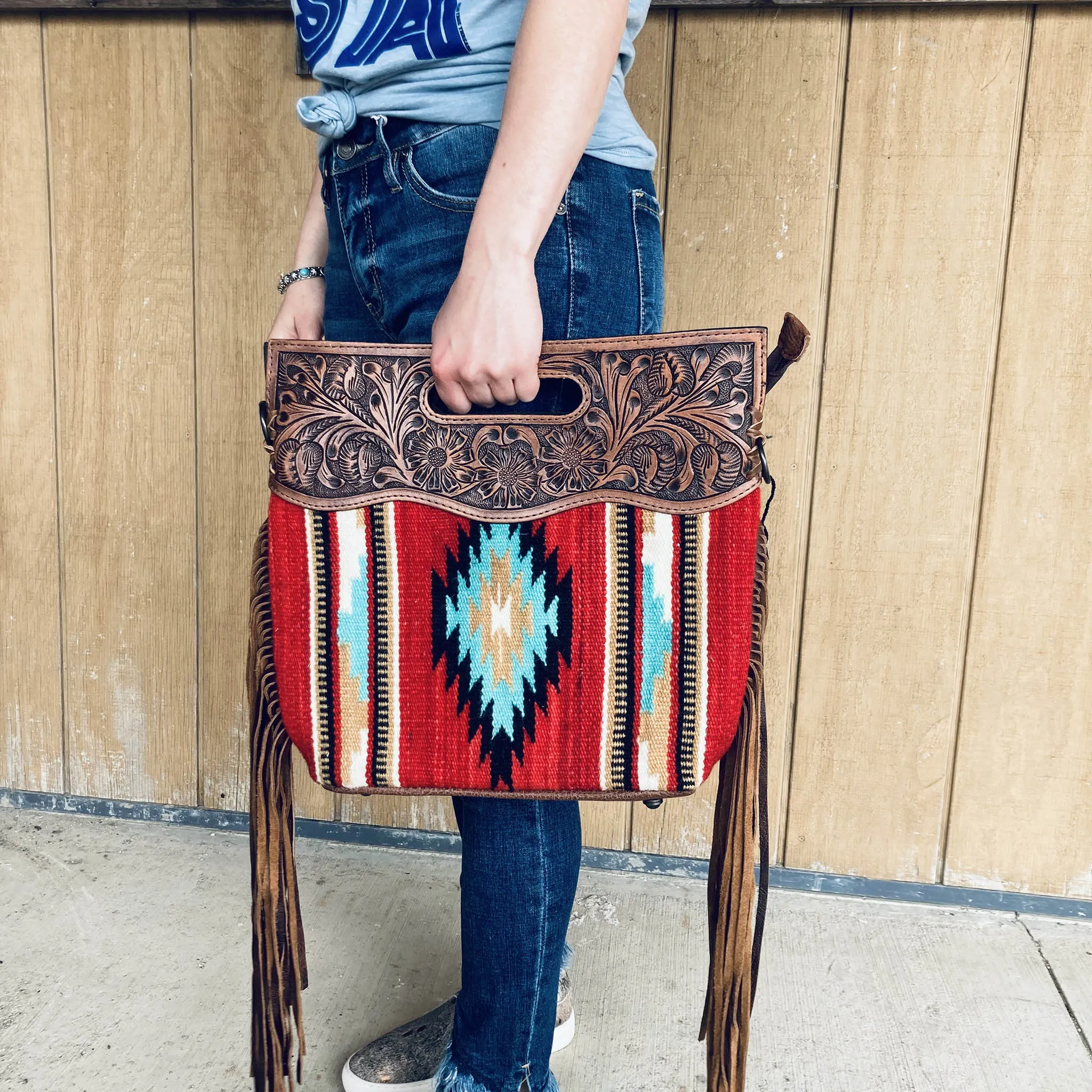 American Darling Aztec Blanket Fringe Bag