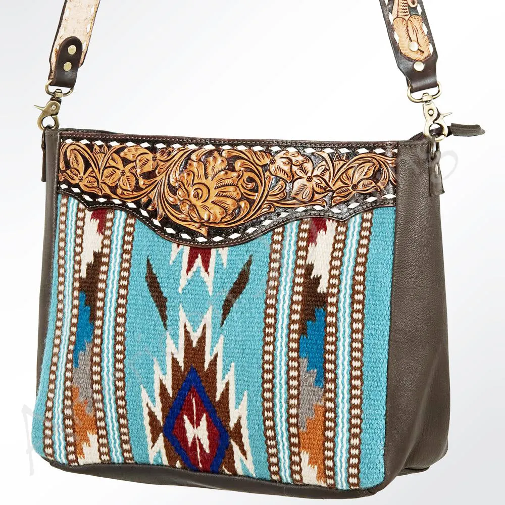 American Darling Conceal Carry Turquoise & Tooled Leather Bag