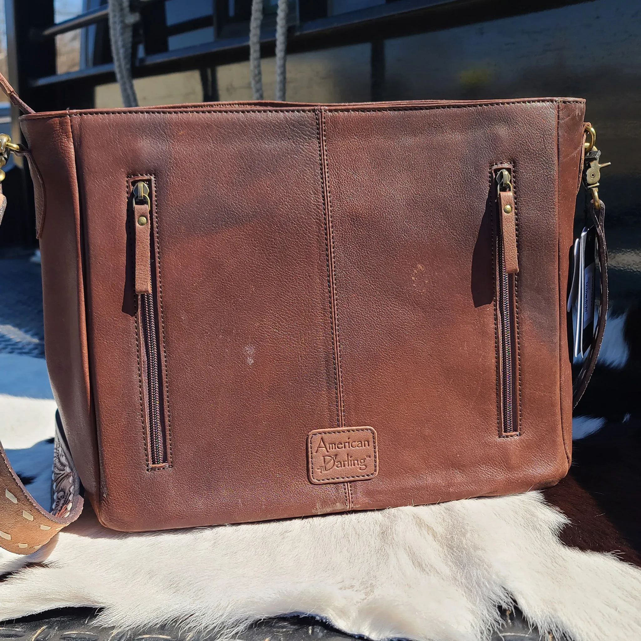 American Darling Conceal Carry Turquoise & Tooled Leather Bag