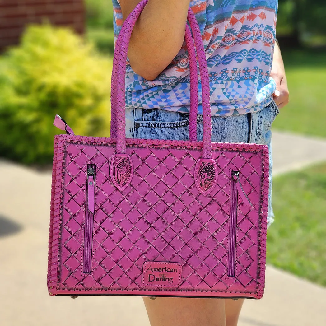 American Darling Fully Tooled Pink Tote
