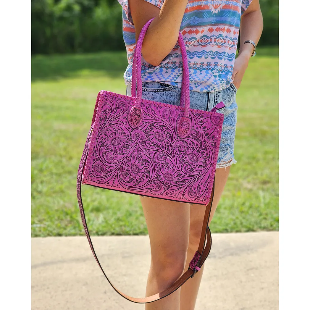 American Darling Fully Tooled Pink Tote