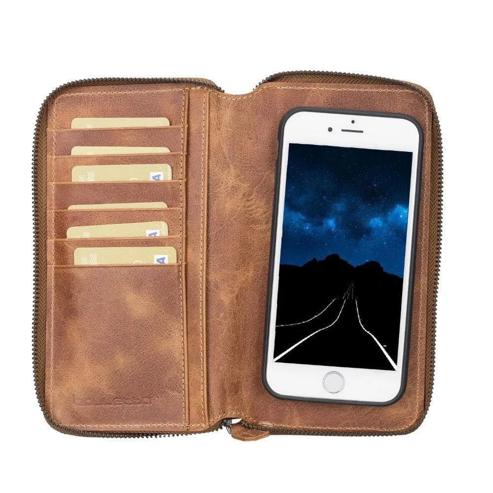Apple iPhone 7 Series Leather  Pouch Magnetic Detachable Leather Wallet Case