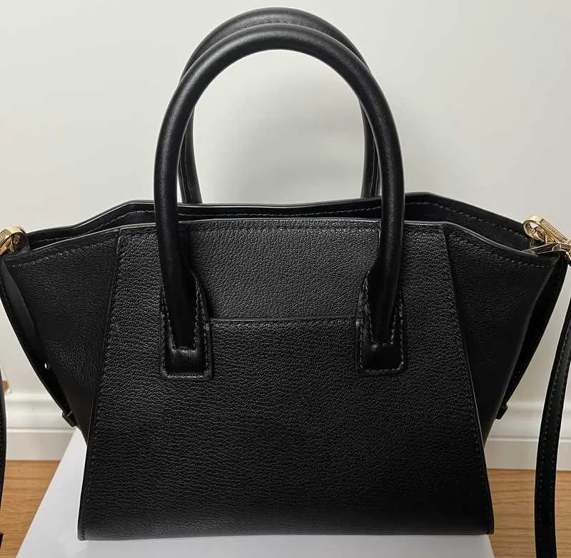 Avril Small Leather Top-Zip Satchel