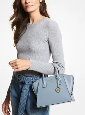 Avril Small Leather Top-Zip Satchel