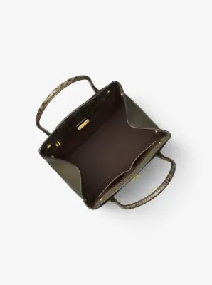 Bancroft Large Calf Leather and Snakeskin Satchel