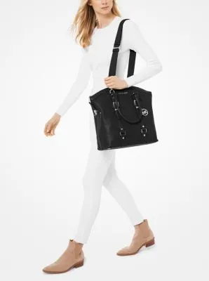 Bedford Legacy Large Pebbled Leather Dome Tote Bag