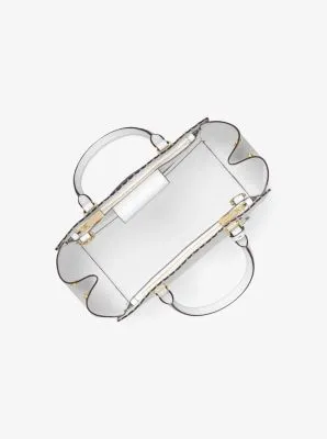 Benning Large Scalloped Leather Satchel