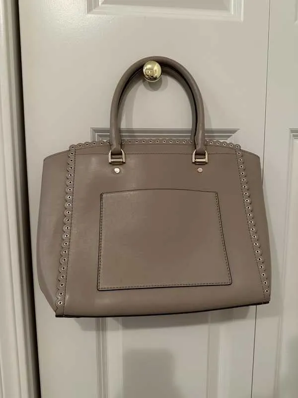 Benning Large Scalloped Leather Satchel
