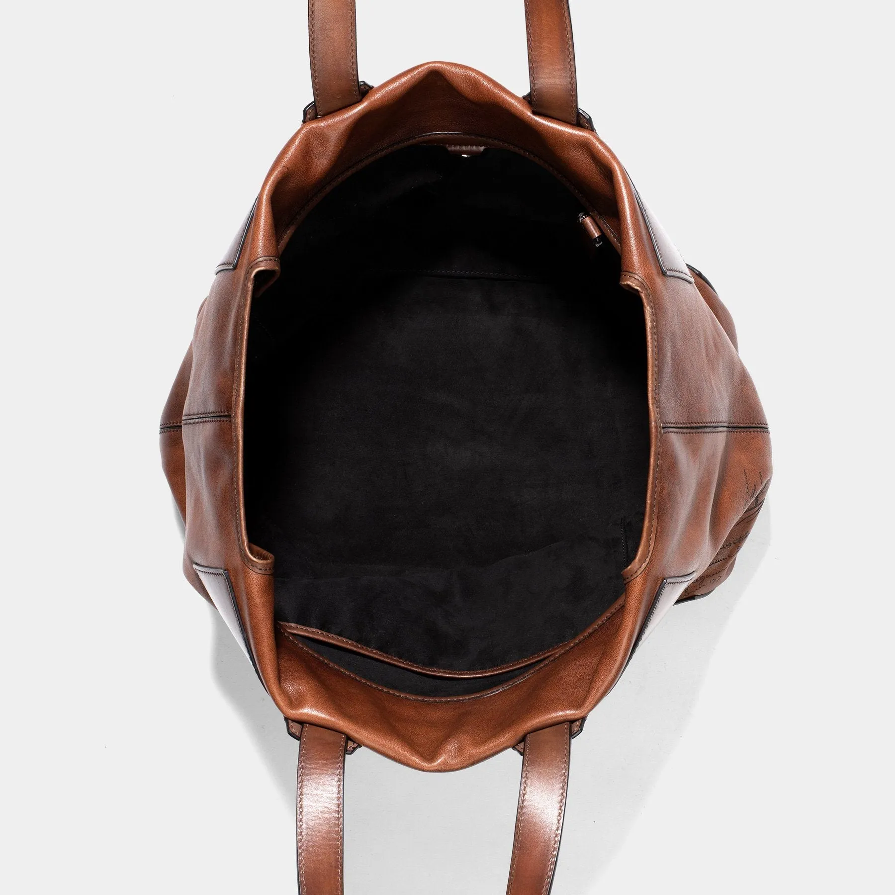 Berluti Scritto Brown Leather Tote