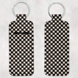 Black & White Check Lip Balm Holder & Wristlet