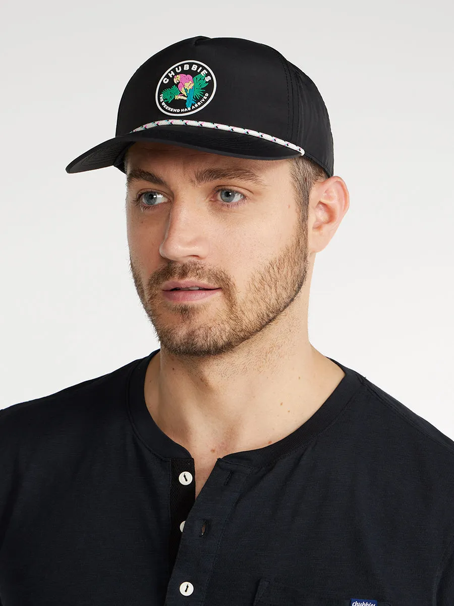Black Patch Nylon Rope Hat
