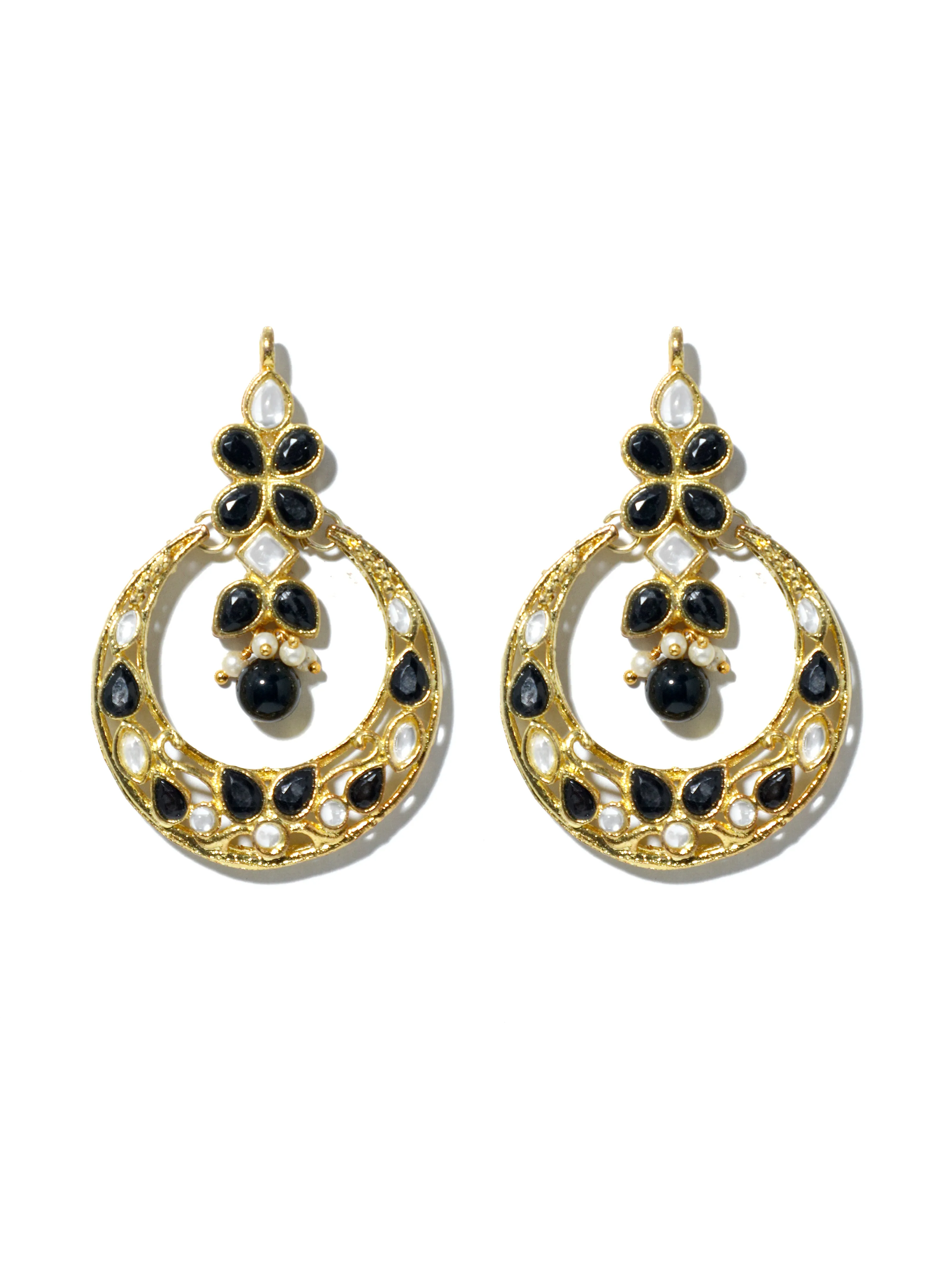 Black Stones Studded Kundan Choker Necklace Set