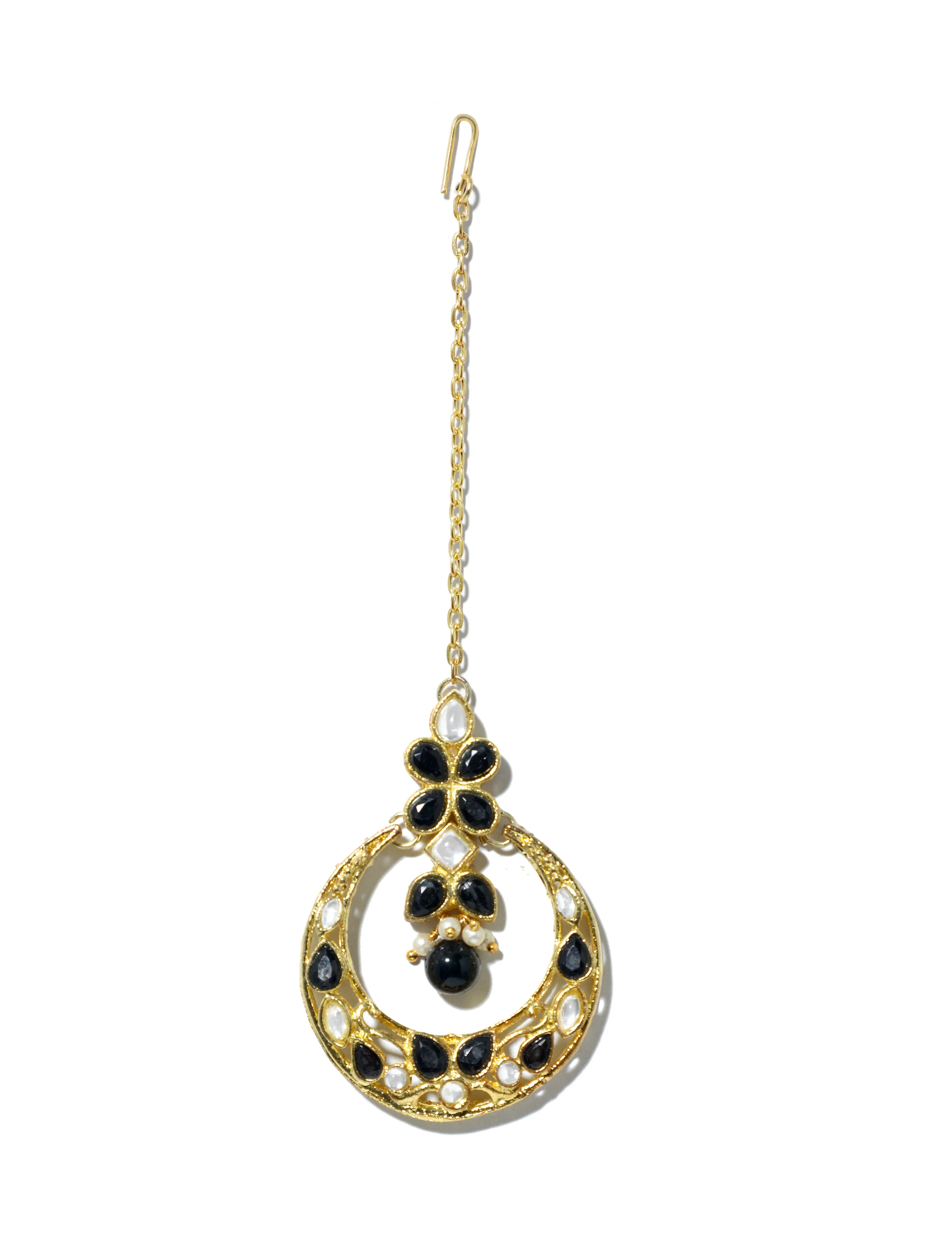 Black Stones Studded Kundan Choker Necklace Set