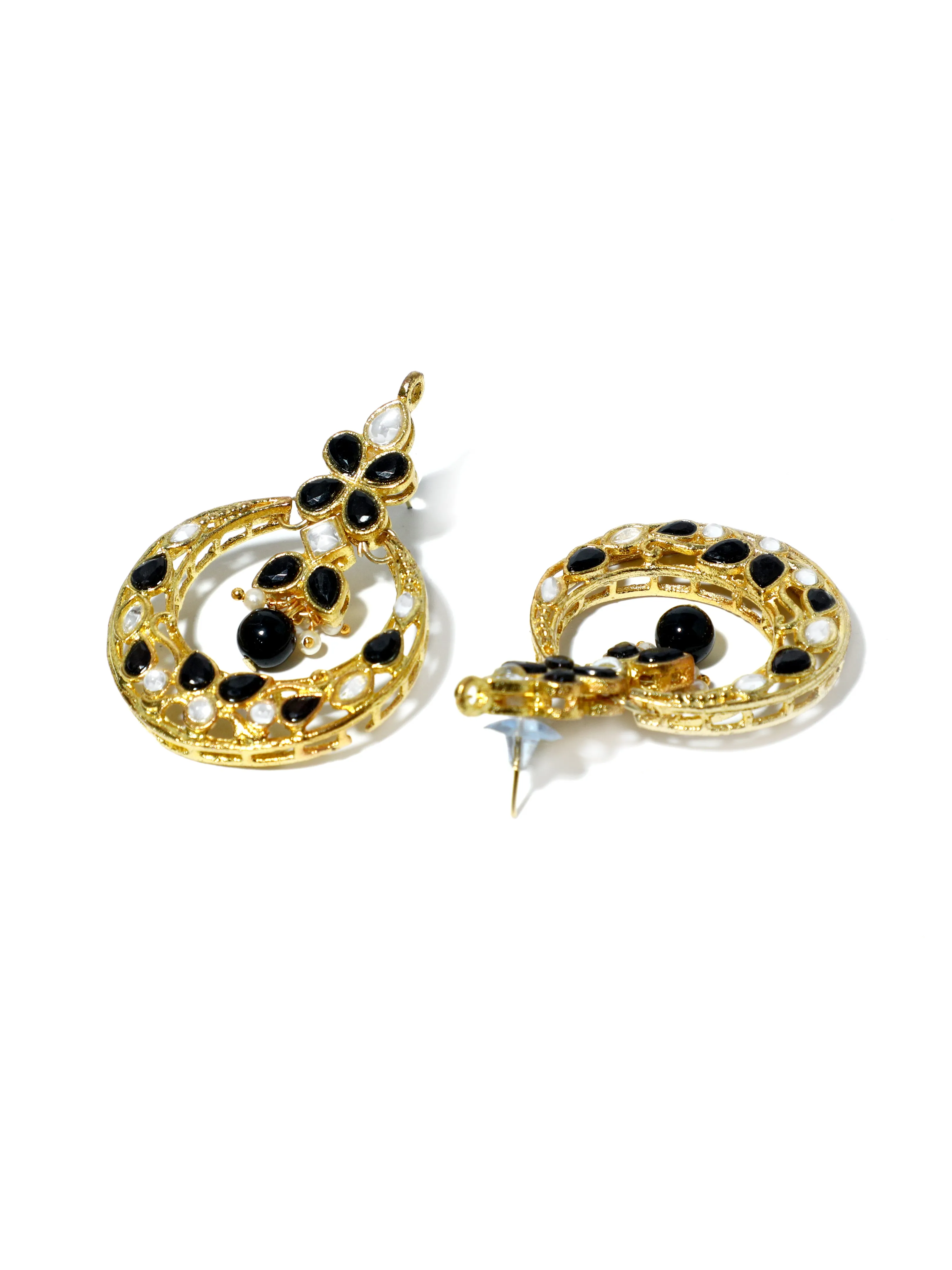 Black Stones Studded Kundan Choker Necklace Set
