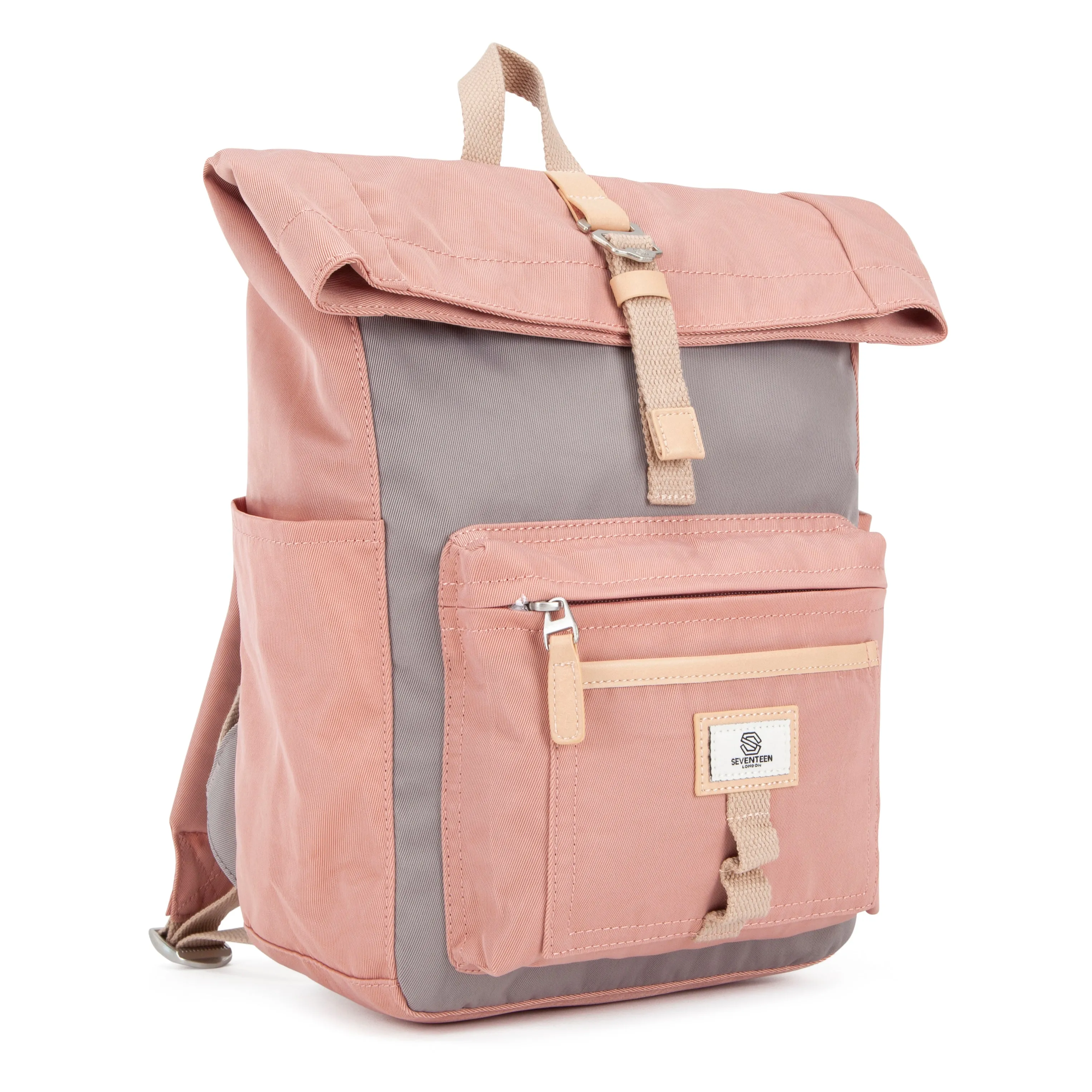 Canary Wharf Mini Backpack - Pink with Grey