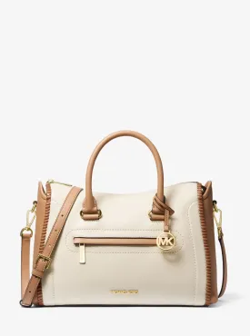 Carine Large Two-Tone Leather Satchel