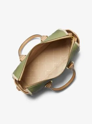 Carine Large Two-Tone Leather Satchel