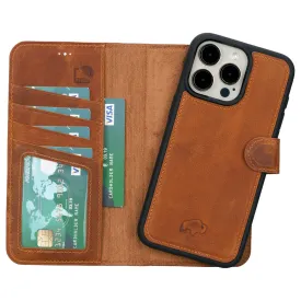 Carter iPhone 15 Pro Max Wallet Case, Golden Brown
