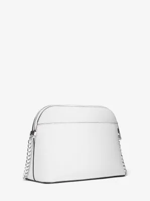 Cindy Striped Saffiano Leather Dome Crossbody Bag
