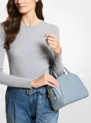 Cleo Small Saffiano Leather Satchel