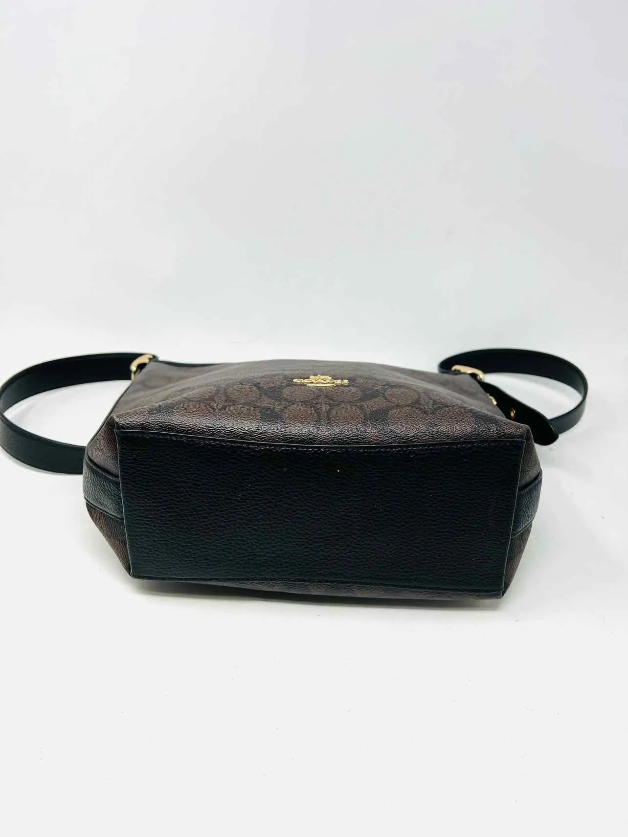 Coach Brown/Black Signature Leather Designer Satchel