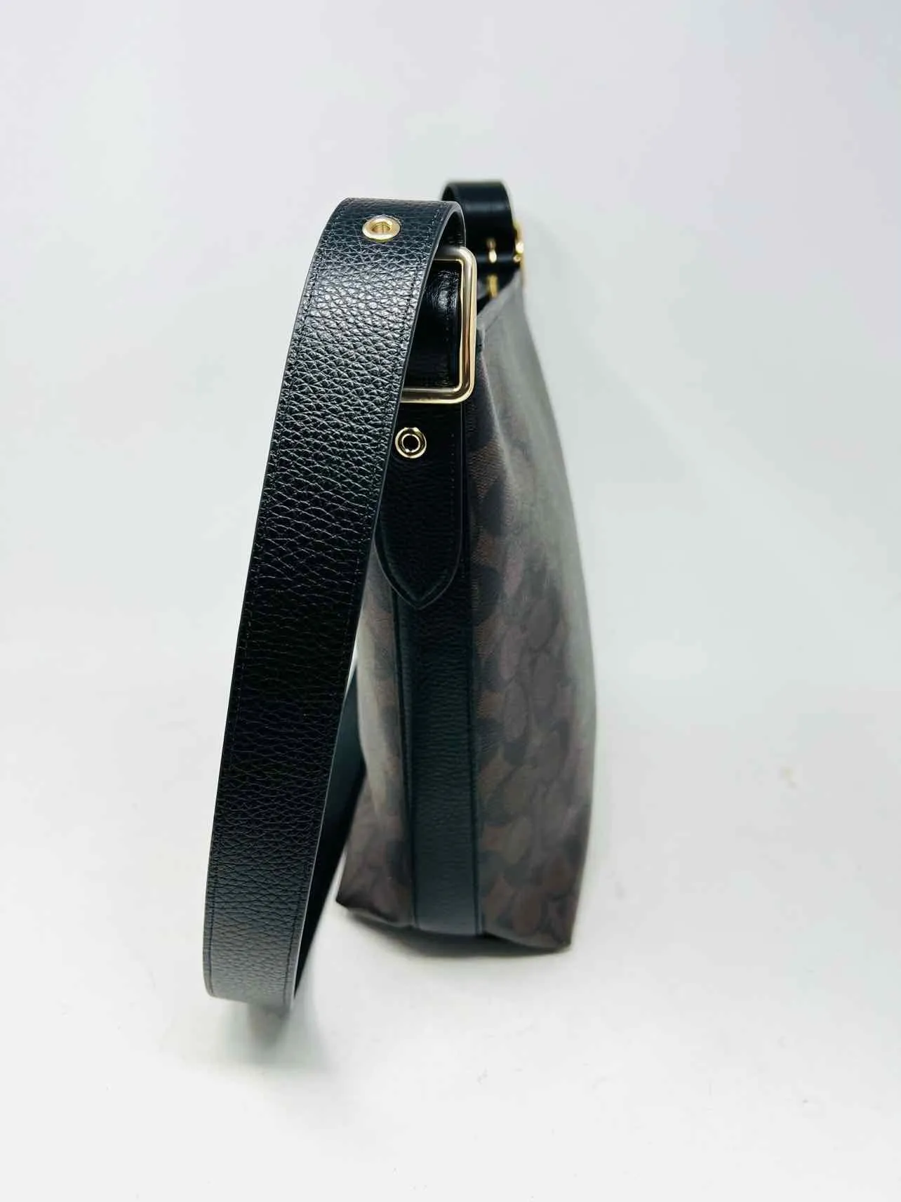 Coach Brown/Black Signature Leather Designer Satchel
