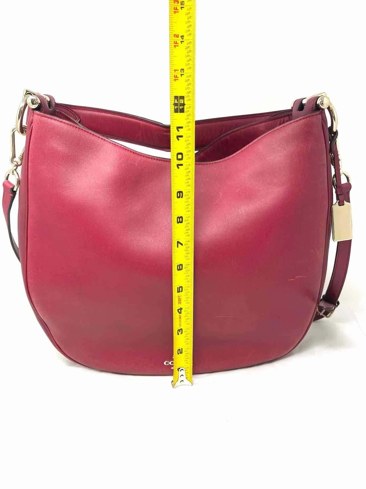 Coach Red Solid Leather Designer Satchel