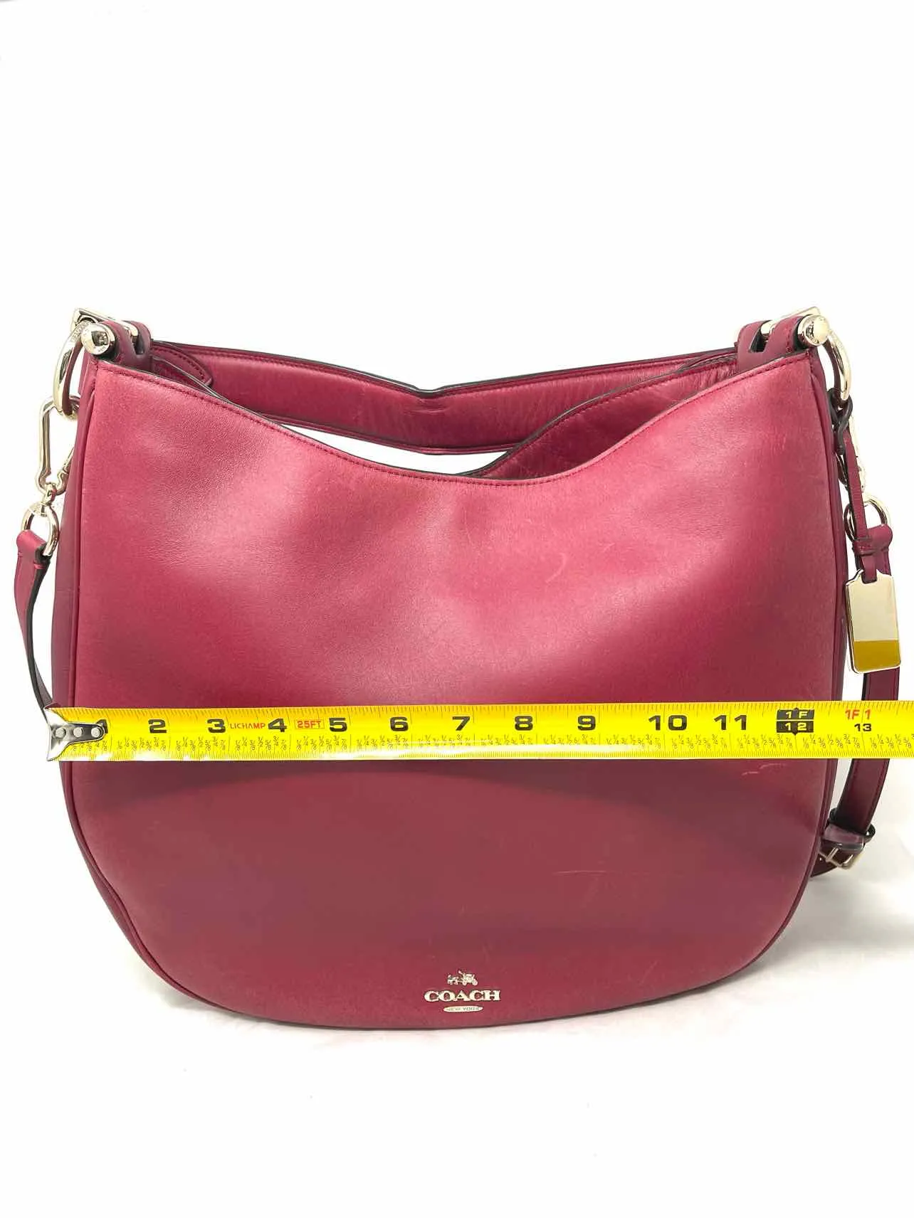 Coach Red Solid Leather Designer Satchel