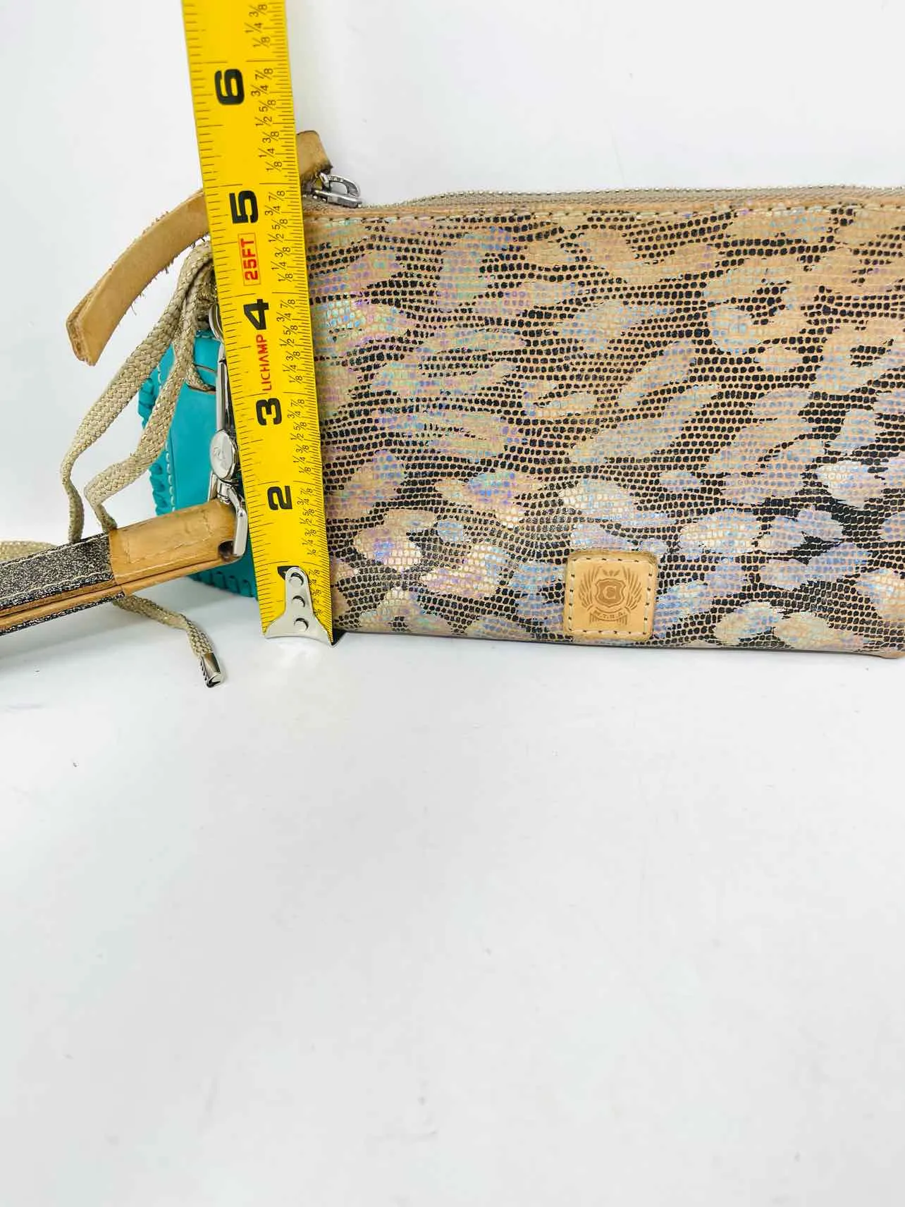 Consuela Brown/Multi Iridescent Animal Print Designer Wristlet