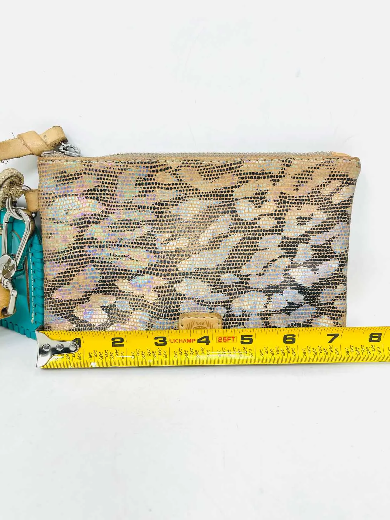 Consuela Brown/Multi Iridescent Animal Print Designer Wristlet