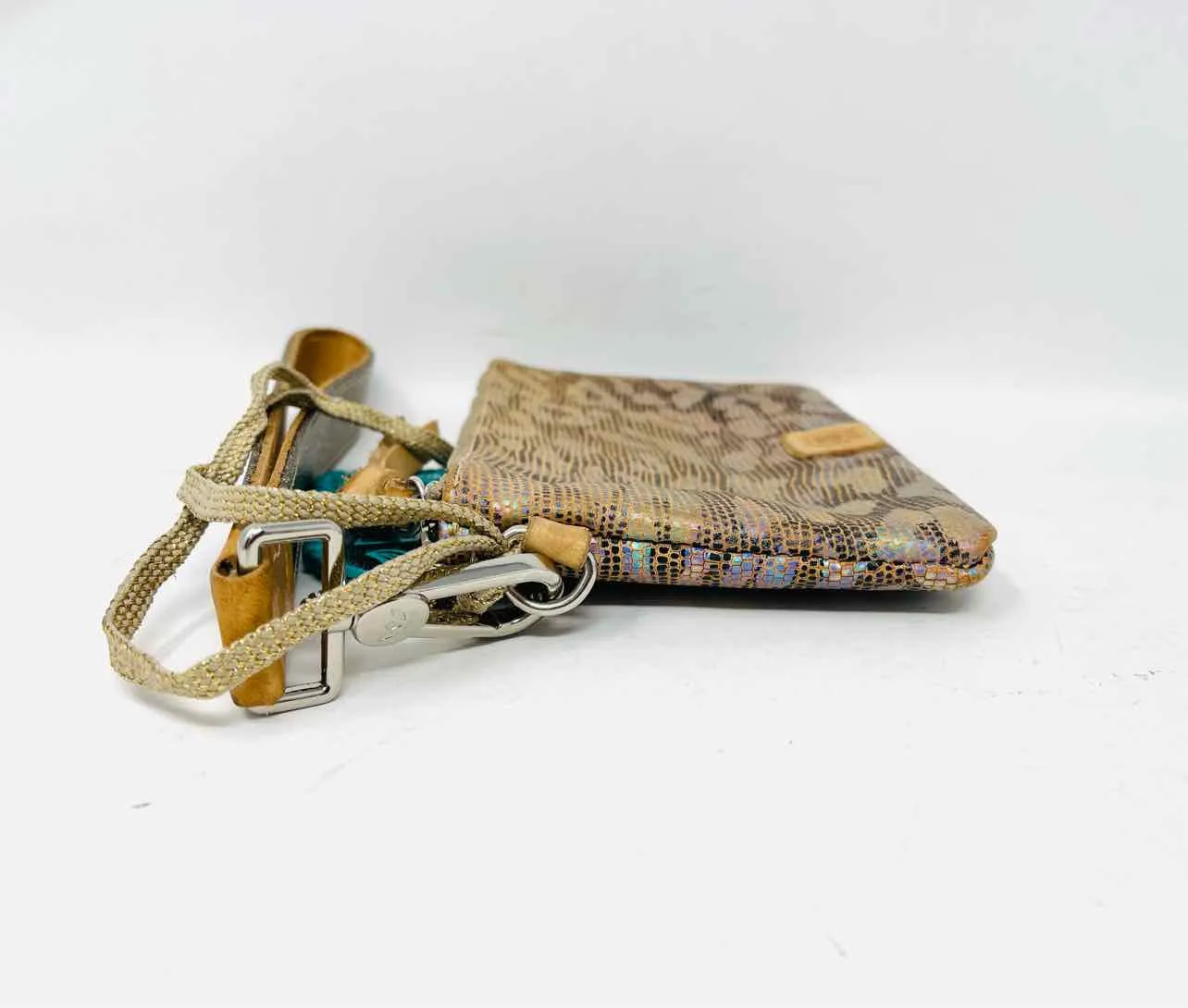 Consuela Brown/Multi Iridescent Animal Print Designer Wristlet