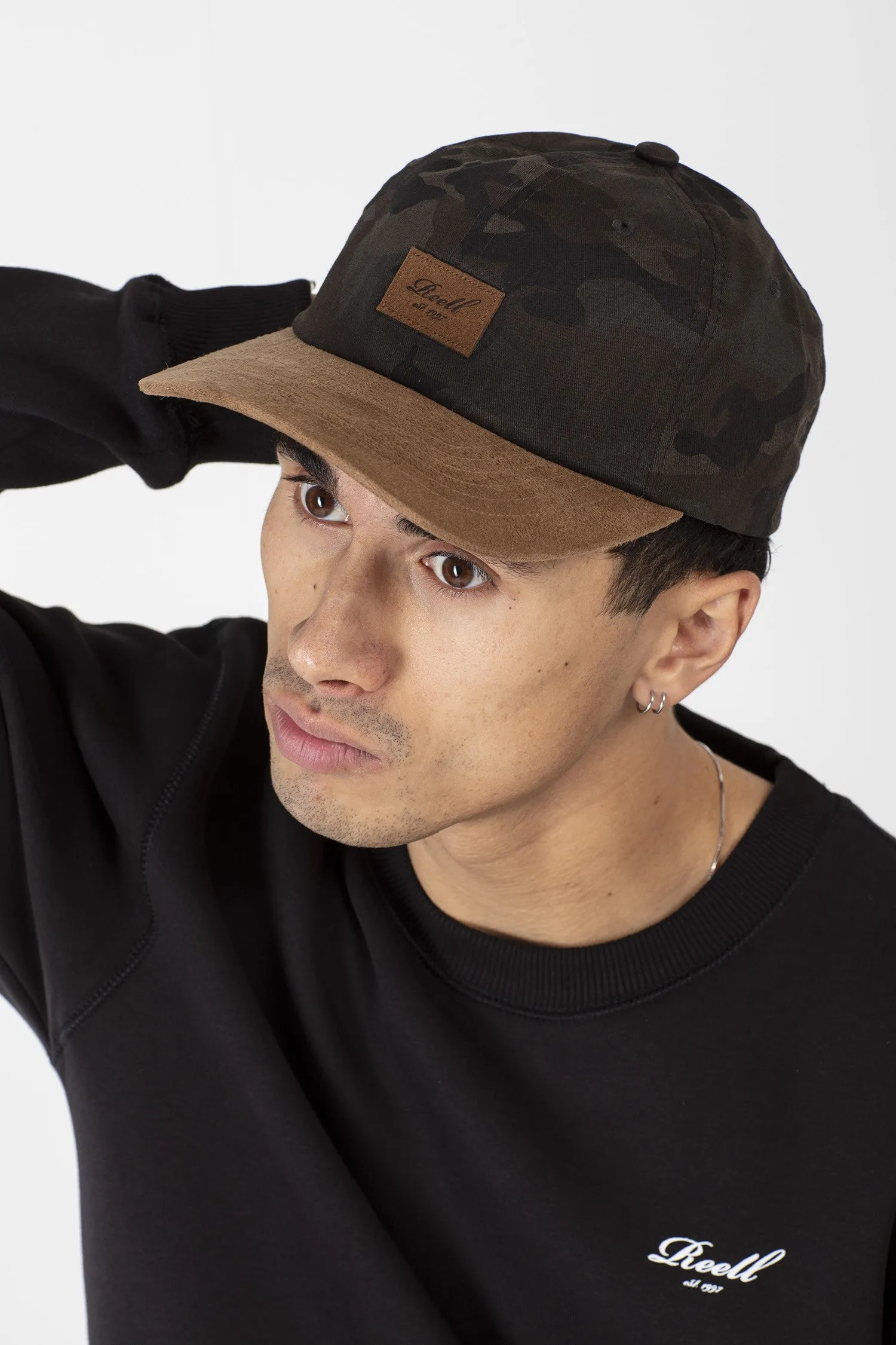 curved suede cap camoflage
